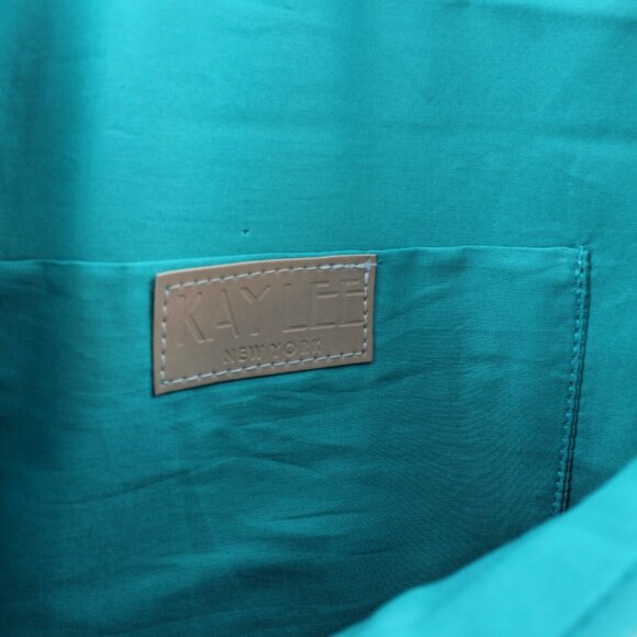 FREE EARRINGS - KAYLEE Turquoise Beaded Envelope Clutch Crossbody Bag NWT - Picture 5 of 7